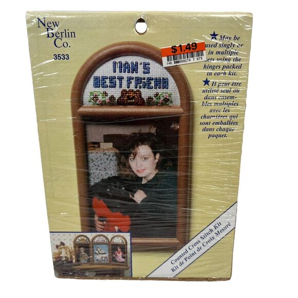 Mans Best Friends Dog Puppy Counted Cross Stitch Kit with Photo Frame New Berlin - Picture 1 of 8